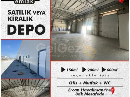 Ercan Havaalanı yanında satılık depolar