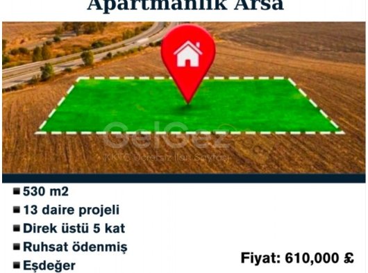 Girne Merkez'de Satılık Apartmanlık Arsa