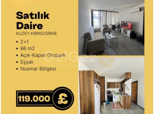 Girne Merkez'de Satılık 2+1 Daire