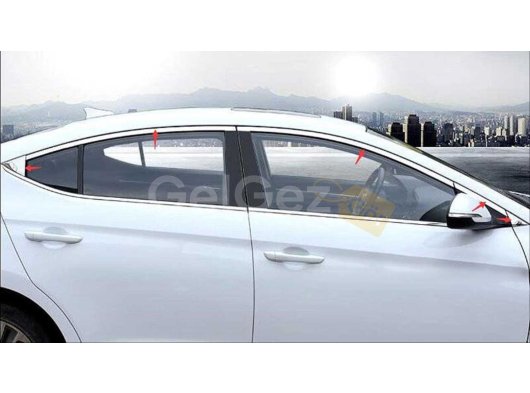 ELANTRA 2016-2019 IÇIN UYUMLU CAM ÇITASI NIKELAJ 10 PARÇA