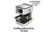 LePresso Digital Coffee Machine with 15 bar Pressure Pump and Capsule Filter - Black