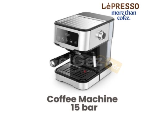 LePresso Digital Coffee Machine with 15 bar Pressure Pump and Capsule Filter - Black