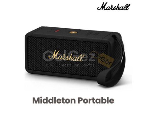 Marshall Middleton Portable Bluetooth Speaker, Black and Brass