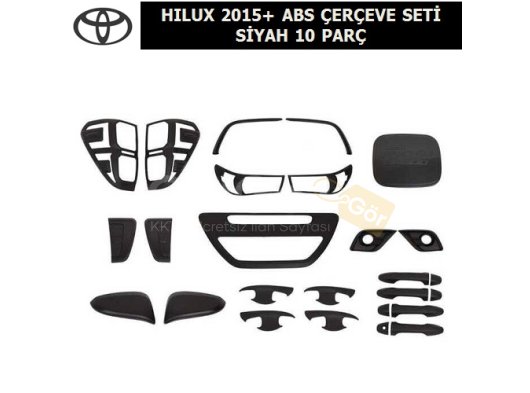 TOYOTA HILUX 2015+ ABS ÇERÇEVE SETİ SİYAH 10 PARÇA