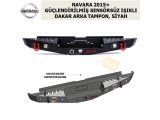 NISSAN NAVARA 2015+ GÜÇLENDİRİLMİŞ SENSÖRSÜZ IŞIKLI DAKAR ARKA TAMPON, SİYAH