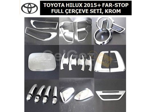 TOYOTA HILUX 2015+ FAR-STOP LAMBASI FULL ÇERÇEVE SETİ, KROM