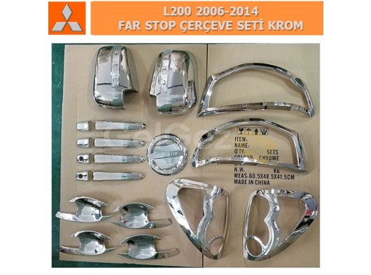 MITSUBISHI L200 2015+ FAR-STOP LAMBASI FULL ÇERÇEVE SETİ, KROM