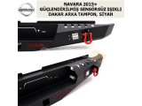 NISSAN NAVARA 2015+ GÜÇLENDİRİLMİŞ SENSÖRSÜZ IŞIKLI DAKAR ARKA TAMPON, SİYAH