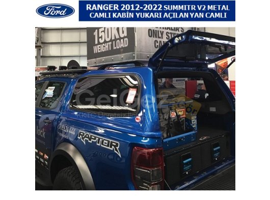 FORD RANGER 2012-2022 SUMMITR V2 METAL CAMLI KABİN YUKARI AÇILAN YAN CAMLI