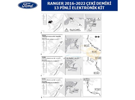 FORD RANGER 2016-2022 ÇEKİ DEMİRİ ELEKTRİK TESİSATI 13LÜ ELEKTRONİK KİT