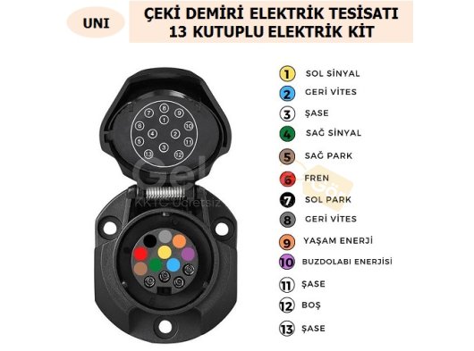 ÜNİVERSAL ÇEKİ DEMİRİ ELEKTRİK TESİSATI 13 KUTUPLU ELEKTRİK KİT
