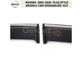 NISSAN NAVARA 2005-20 PLUS STYLE KROMLU CAM RÜZGARLIĞI 4LÜ