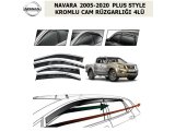 NISSAN NAVARA 2005-20 PLUS STYLE KROMLU CAM RÜZGARLIĞI 4LÜ