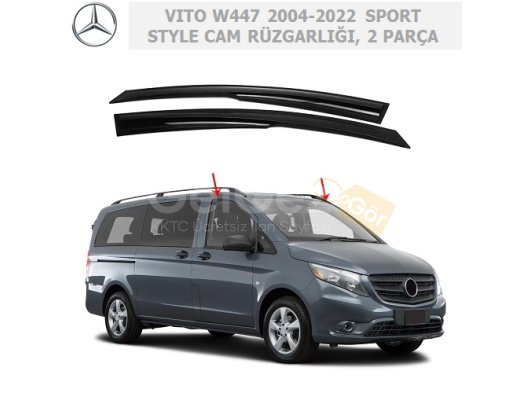 MERCEDES VITO W447 2004-2022 SPORT STYLE CAM RÜZGARLIĞI, 2 PARÇA