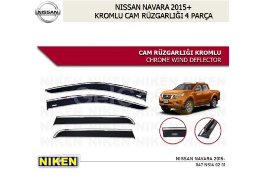 NISSAN NAVARA 2015+ KROMLU CAM RÜZGARLIĞI
