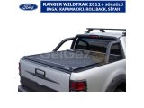 FORD RANGER 2011+ SÜRGÜLÜ BAGAJ KAPAMA ORİJİNAL ROLLBAR DELİKLİ, SİYAH