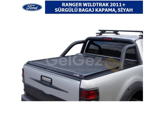 FORD RANGER WILDTRAK 2011+ SÜRGÜLÜ BAGAJ KAPAMA, SİYAH