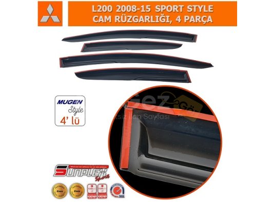 MITSUBISHI L200 2008-15 SPORT STYLE CAM RÜZGARLIĞI, 4 PARÇA