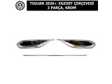 VOLKSWAGEN TIGUAN 2020+ EGZOST ÇERÇEVESİ 3 PARÇA, KROM (Kopya)