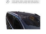 MERCEDES VITO W639 KISA ŞASİ 2003+ SİYAH ABS PLASTİK AYAKLI YEKPARE TAVAN ÇITASI, MAT ALÜMİNYUM