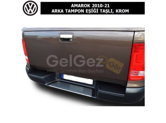 VOLKSWAGEN AMAROK 2010-21 ARKA TAMPON EŞİĞİ, TAŞLI, KROM