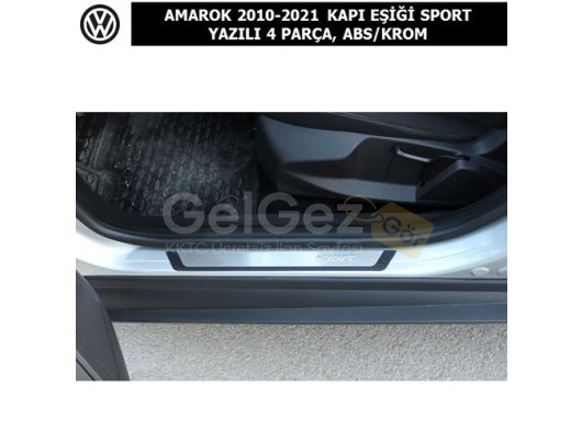 VOLKSWAGEN AMAROK 2010-21 KAPI EŞİĞİ SPORT YAZILI 4 PARÇA, KROM+ ABS