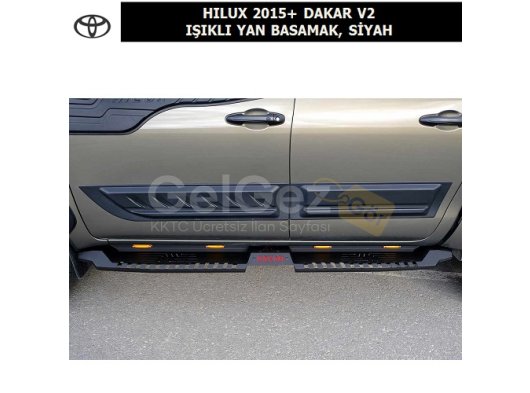 TOYOTA HILUX 2015+ DAKAR V2 IŞIKLI YAN BASAMAK, SİYAH
