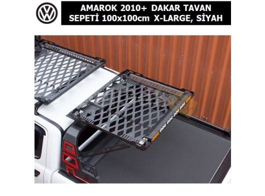 VOLKSWAGEN AMAROK 2010+ DAKAR TAVAN SEPETİ 100×100 cm XLARGE, SİYAH