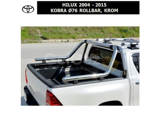 TOYOTA HILUX 2004-15 KOBRA Ø76 ROLLBAR, KROM