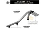 TOYOTA HILUX 2004-15 KOBRA Ø76 ROLLBAR, KROM