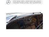 MERCEDES VITO W639 2003+ UZUN ŞASİ SİYAH ABS PLASTİK AYAKLI YEKPARE TAVAN ÇITASI, MAT ALÜMİNYUM