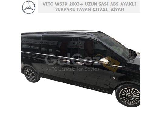 MERCEDES VITO W639 2003+ UZUN ŞASİ SİYAH ABS PLASTİK AYAKLI YEKPARE TAVAN ÇITASI, SİYAH