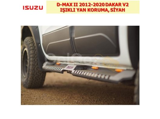 ISUZU D-MAX 2012-20 DAKAR V2 IŞIKLI YAN KORUMA, SİYAH