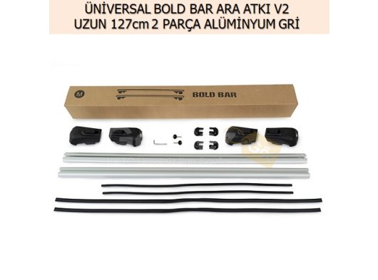 ÜNİVERSAL BOLD BAR ARA ATKI V2 UZUN 127cm 2 PARÇA ALÜMİNYUM GRİ