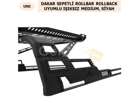 ÜNİVERSAL DAKAR SEPETLİ ROLLBAR ROLLBACK UYUMLU IŞIKSIZ MEDIUM, SİYAH