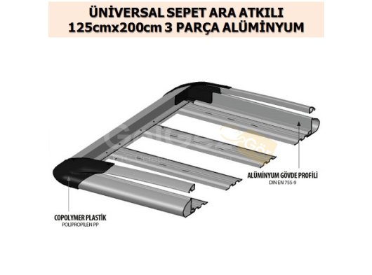 ÜNİVERSAL SEPET ARA ATKILI 125cmx200cm 3 PARÇA SİYAH