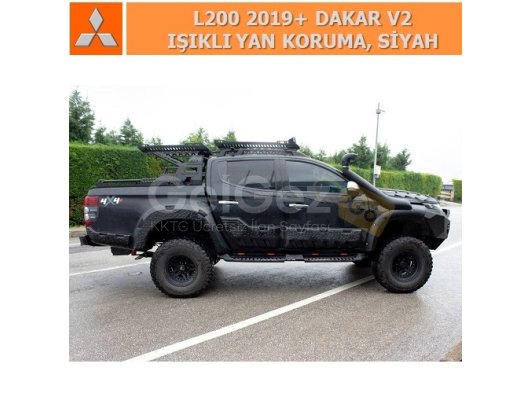 MITSUBISHI L200 2019+ DAKAR V2 IŞIKLI YAN KORUMA, SİYAH