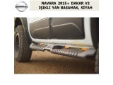 NISSAN NAVARA 2015+ DAKAR V2 IŞIKLI YAN BASAMAK, SİYAH