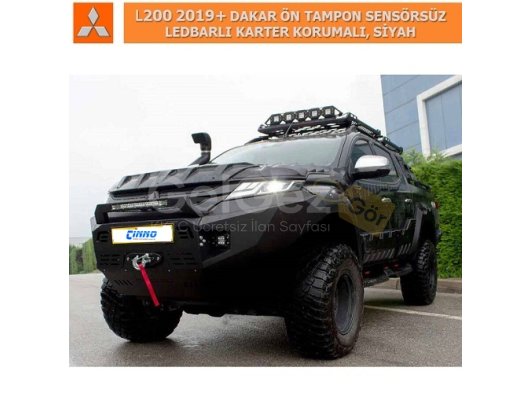 MITSUBISHI L200 2019+ DAKAR ÖN TAMPON SENSÖRSÜZ LEDBARLI KARTER KORUMALI, SİYAH