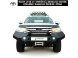 TOYOTA HILUX 2011-2015 SENSÖRSÜZ LEDBARLI KARTER KORUMALI DAKAR ÖN TAMPON, SİYAH