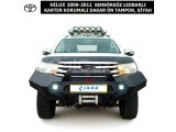 TOYOTA HILUX 2006-2011 SENSÖRSÜZ LEDBARLI KARTER KORUMALI DAKAR ÖN TAMPON, SİYAH