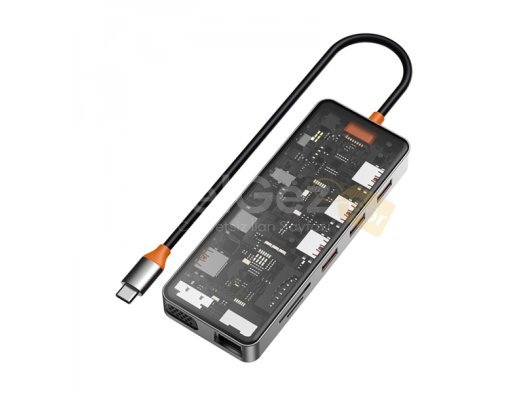 WIWU CB011 TRANSPARENT 11 IN 1 CYBER USB-C HUB - SPACE GREY