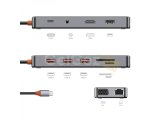 WIWU CB011 TRANSPARENT 11 IN 1 CYBER USB-C HUB - SPACE GREY