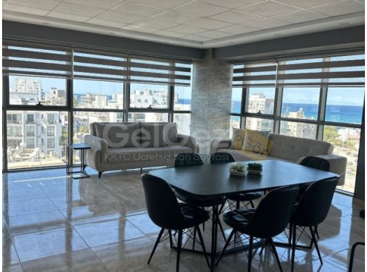 GİRNE MERKEZ'DE DENİZ ve DAĞ MANZARALI ULTRA LÜKS KİRALIK 2+1 DAİRE