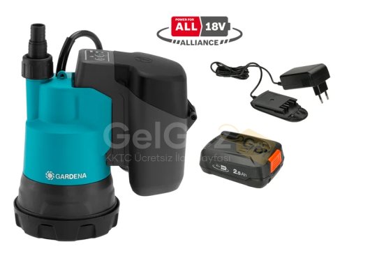 Akülü Temiz Su Dalgıç Pompası 2000/2 18V P4A Kullanıma Hazır Set