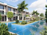 Kıbrıs İskele Long Beach Bölgesinde Bir Komplekste Satılık Bahçe Katı ve Çatı Teraslı 1+1 Daireler