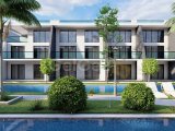 Kıbrıs İskele Long Beach Bölgesinde Bir Komplekste Satılık Bahçe Katı ve Çatı Teraslı 1+1 Daireler