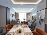 Kıbrıs İskele Long Beach Bölgesinde Bir Komplekste Satılık Bahçe Katı ve Çatı Teraslı 1+1 Daireler