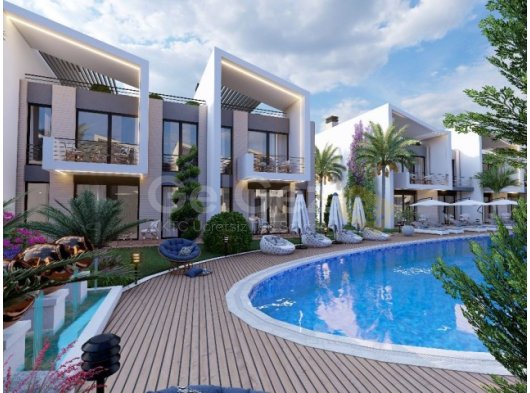 Girne Lapta Satılık 1+1 Bahçe Katı ve teraslı Daireler 140.000 STG/+905338881419