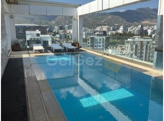 Girne Merkez Kiralık Yüzme Havuzlu Penthouse 1600 STG/+905338881419